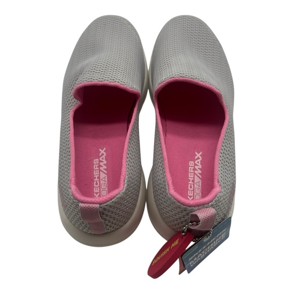 Skechers Go Walk Joy Shoes Women Sz 7 WIDE FIT Gray Pink Slip On Sneakers Loafer - Picture 9 of 10